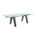 Ensemble de salle à manger moderne Somette avec table en verre extensible et chaises bicolores