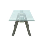 Ensemble de salle à manger moderne Somette avec table en verre extensible et chaises bicolores