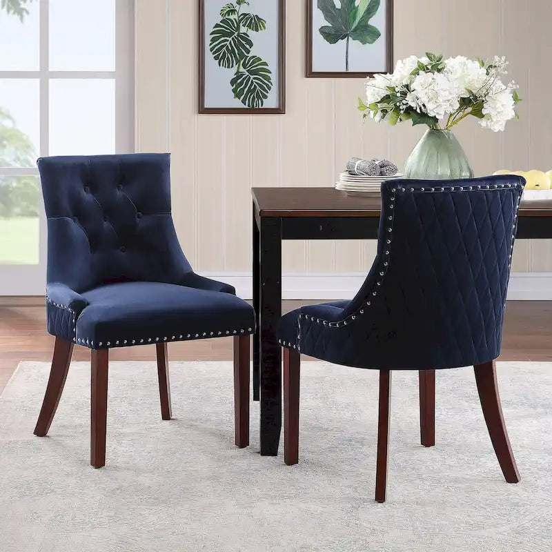Chaises de salle à manger Flohr en velours touffeté Silver Orchid (lot de 2)