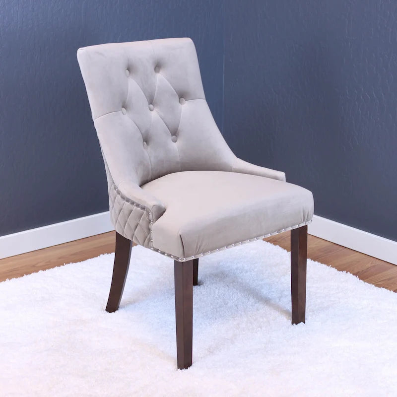 Chaises de salle à manger Flohr en velours touffeté Silver Orchid (lot de 2)