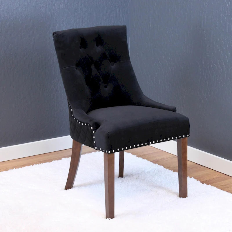 Chaises de salle à manger Flohr en velours touffeté Silver Orchid (lot de 2)