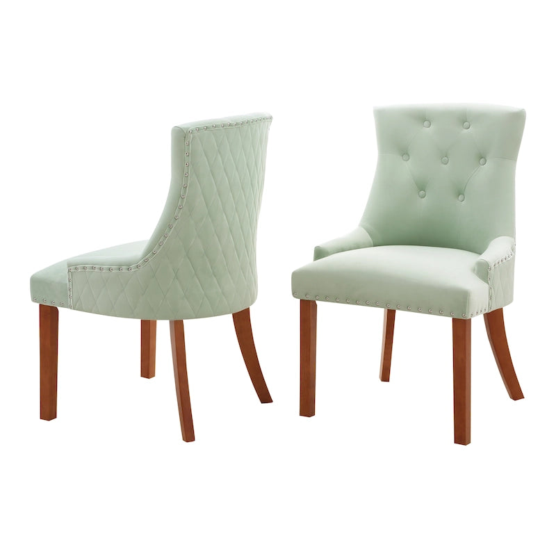 Chaises de salle à manger Flohr en velours touffeté Silver Orchid (lot de 2)