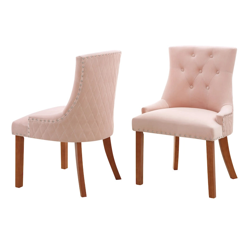 Chaises de salle à manger Flohr en velours touffeté Silver Orchid (lot de 2)