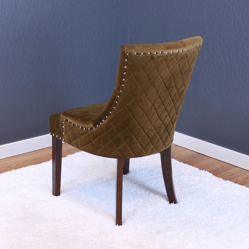 Silver Orchid Flohr Tufted Velvet Dining Chairs (Set of 2)