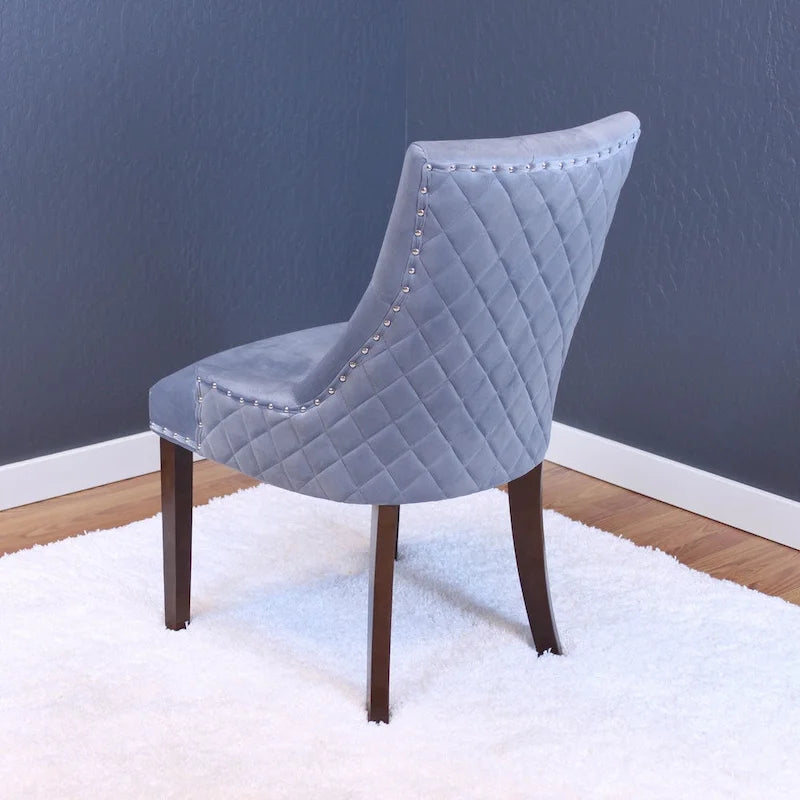 Chaises de salle à manger Flohr en velours touffeté Silver Orchid (lot de 2)