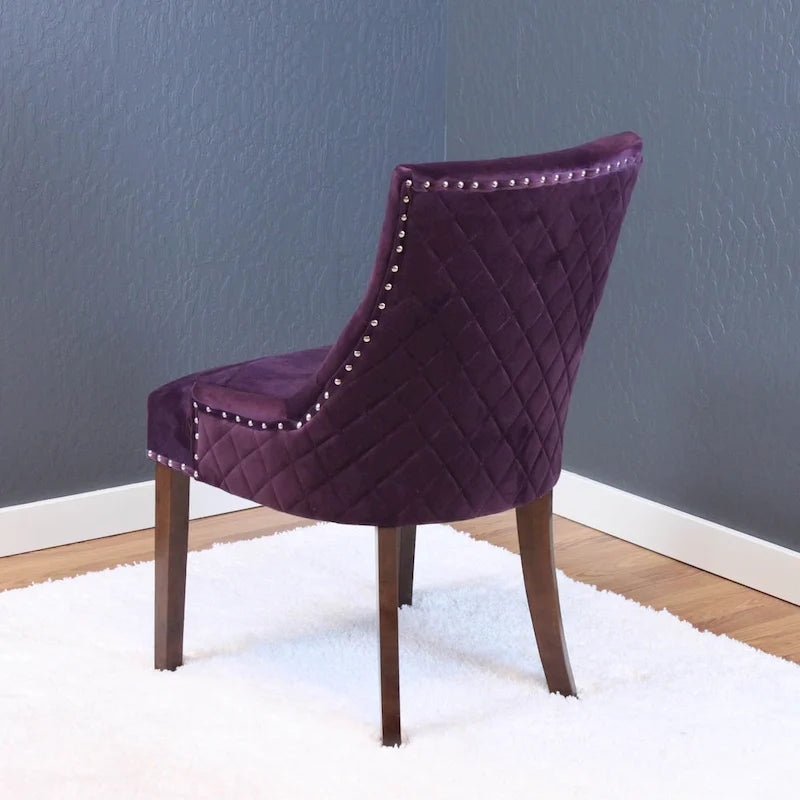 Silver Orchid Flohr Tufted Velvet Dining Chairs (Set of 2)