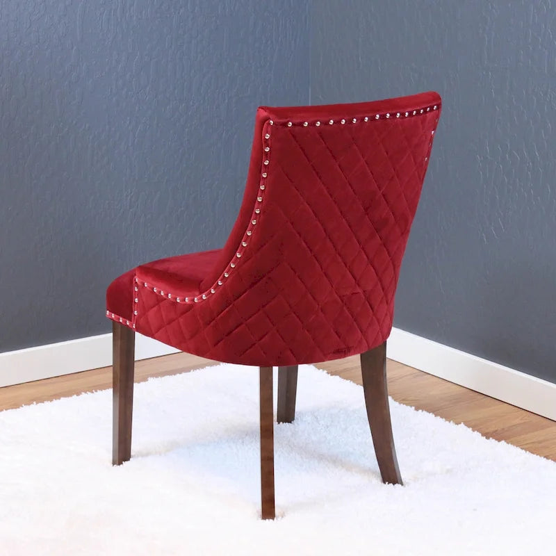 Silver Orchid Flohr Tufted Velvet Dining Chairs (Set of 2)