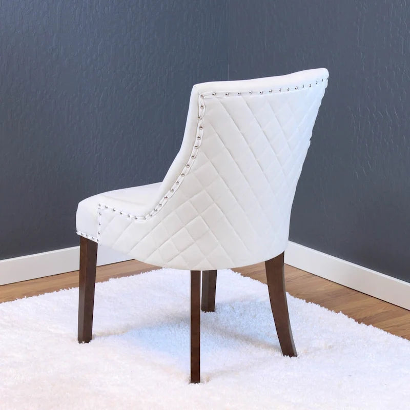 Silver Orchid Flohr Tufted Velvet Dining Chairs (Set of 2)