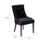 Silver Orchid Flohr Tufted Velvet Dining Chairs (Set of 2)