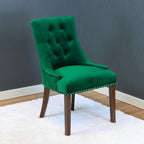 Silver Orchid Flohr Tufted Velvet Dining Chairs (Set of 2)