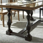 Table à manger en chêne Eleanor de 78 pouces avec piètement tréteau à pieds tournés par iNSPIRE Q Classic
