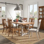 Table à manger en chêne Eleanor de 78 pouces avec piètement tréteau à pieds tournés par iNSPIRE Q Classic