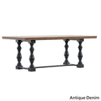 Table à manger en chêne Eleanor de 78 pouces avec piètement tréteau à pieds tournés par iNSPIRE Q Classic