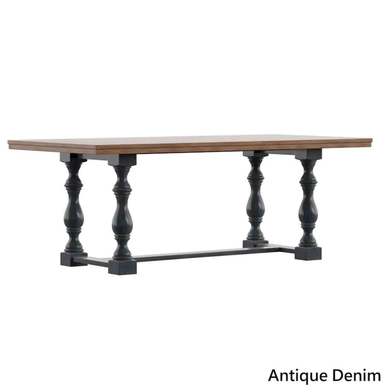 Table à manger en chêne Eleanor de 78 pouces avec piètement tréteau à pieds tournés par iNSPIRE Q Classic