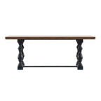 Table à manger en chêne Eleanor de 78 pouces avec piètement tréteau à pieds tournés par iNSPIRE Q Classic