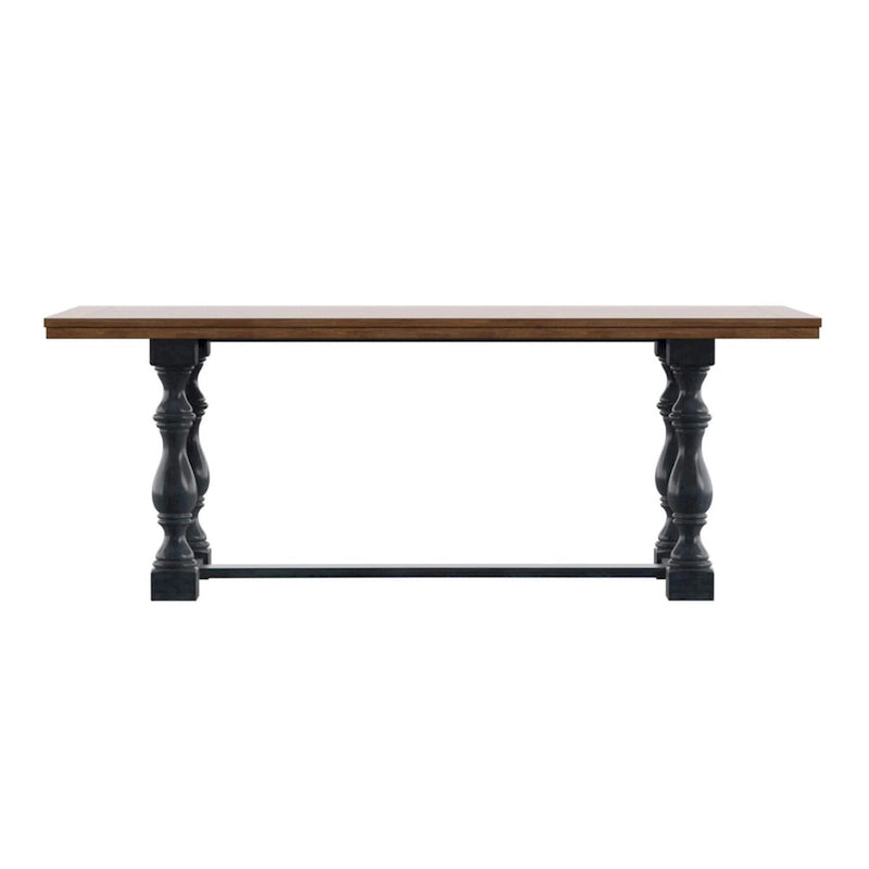 Table à manger en chêne Eleanor de 78 pouces avec piètement tréteau à pieds tournés par iNSPIRE Q Classic