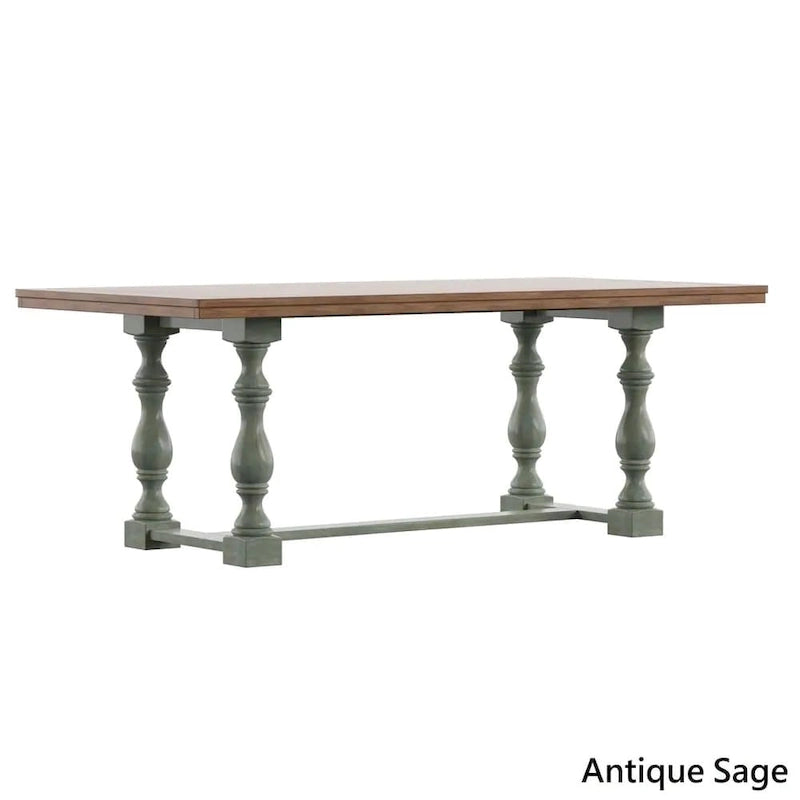 Table à manger en chêne Eleanor de 78 pouces avec piètement tréteau à pieds tournés par iNSPIRE Q Classic