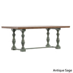 Table à manger en chêne Eleanor de 78 pouces avec piètement tréteau à pieds tournés par iNSPIRE Q Classic