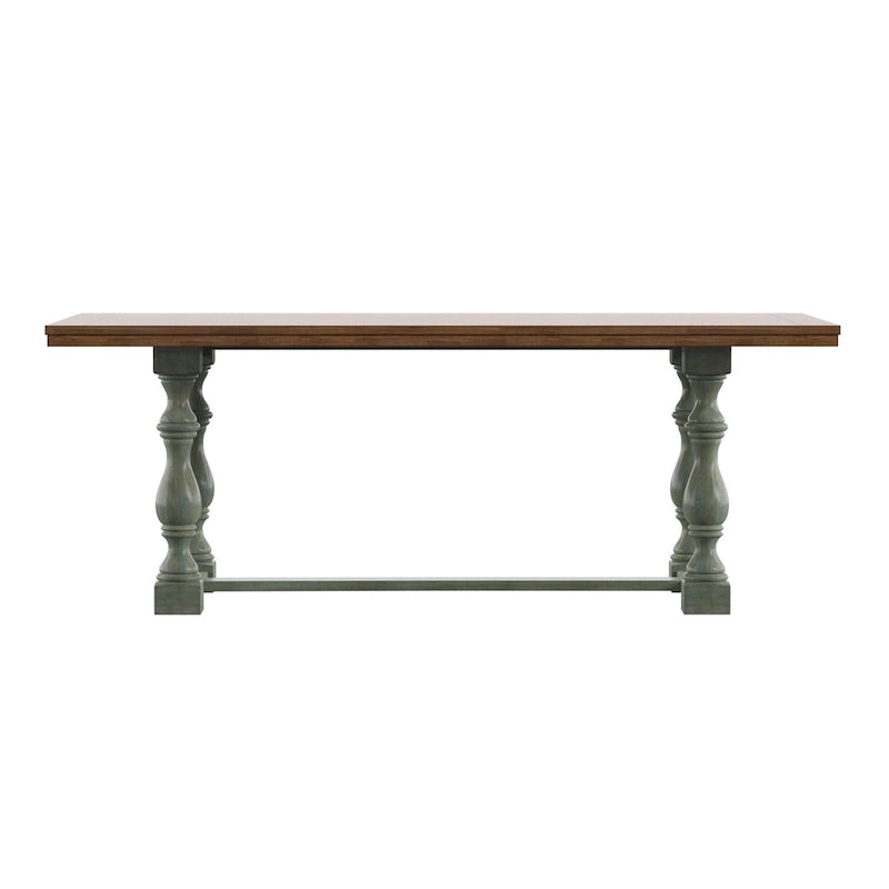 Table à manger en chêne Eleanor de 78 pouces avec piètement tréteau à pieds tournés par iNSPIRE Q Classic