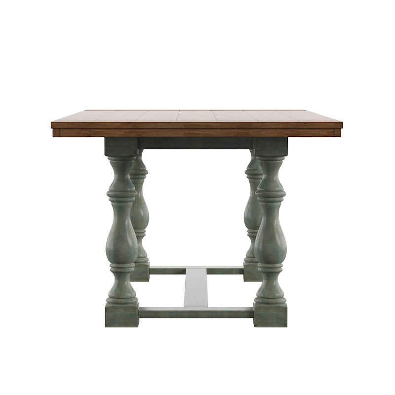 Table à manger en chêne Eleanor de 78 pouces avec piètement tréteau à pieds tournés par iNSPIRE Q Classic