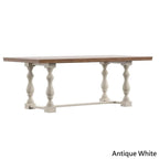 Table à manger en chêne Eleanor de 78 pouces avec piètement tréteau à pieds tournés par iNSPIRE Q Classic