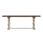 Table à manger en chêne Eleanor de 78 pouces avec piètement tréteau à pieds tournés par iNSPIRE Q Classic