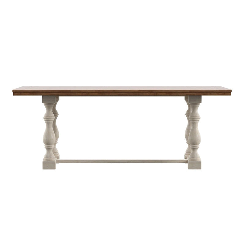 Table à manger en chêne Eleanor de 78 pouces avec piètement tréteau à pieds tournés par iNSPIRE Q Classic
