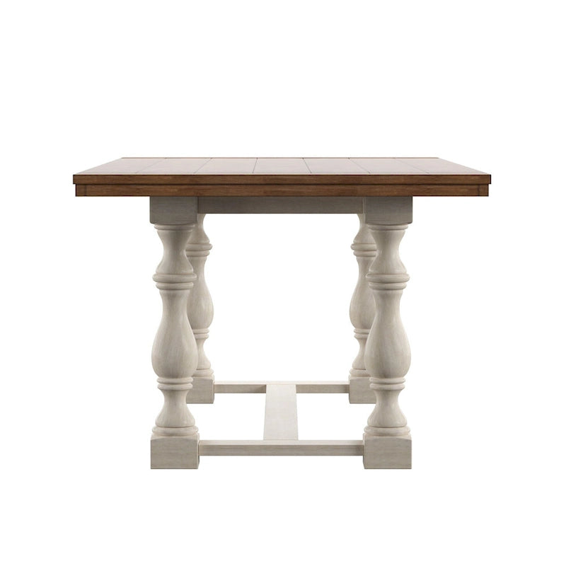 Table à manger en chêne Eleanor de 78 pouces avec piètement tréteau à pieds tournés par iNSPIRE Q Classic