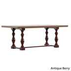 Table à manger en chêne Eleanor de 78 pouces avec piètement tréteau à pieds tournés par iNSPIRE Q Classic