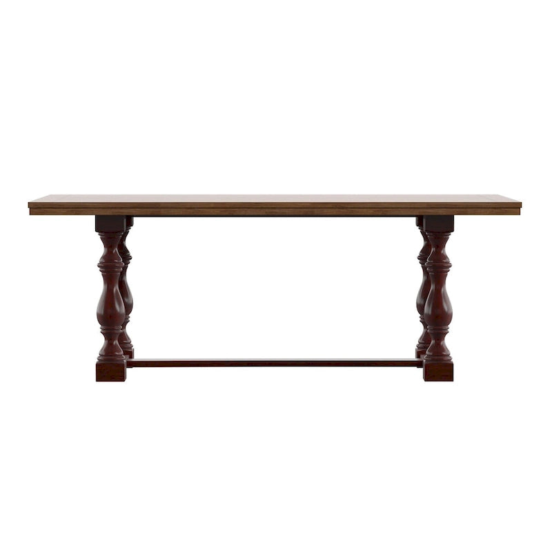 Table à manger en chêne Eleanor de 78 pouces avec piètement tréteau à pieds tournés par iNSPIRE Q Classic