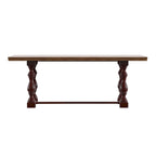 Table à manger en chêne Eleanor de 78 pouces avec piètement tréteau à pieds tournés par iNSPIRE Q Classic