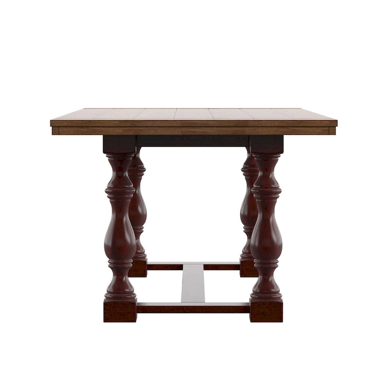 Table à manger en chêne Eleanor de 78 pouces avec piètement tréteau à pieds tournés par iNSPIRE Q Classic