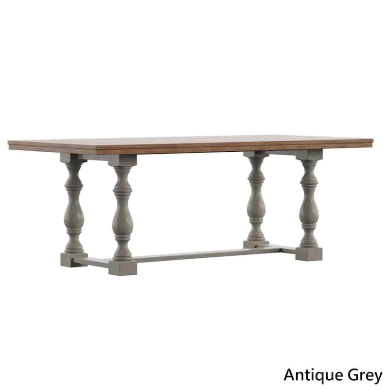 Table à manger en chêne Eleanor de 78 pouces avec piètement tréteau à pieds tournés par iNSPIRE Q Classic