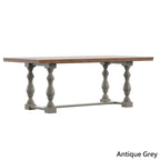 Table à manger en chêne Eleanor de 78 pouces avec piètement tréteau à pieds tournés par iNSPIRE Q Classic