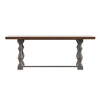 Table à manger en chêne Eleanor de 78 pouces avec piètement tréteau à pieds tournés par iNSPIRE Q Classic