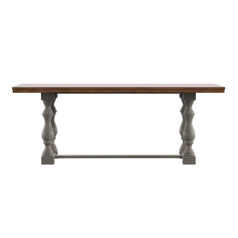 Table à manger en chêne Eleanor de 78 pouces avec piètement tréteau à pieds tournés par iNSPIRE Q Classic