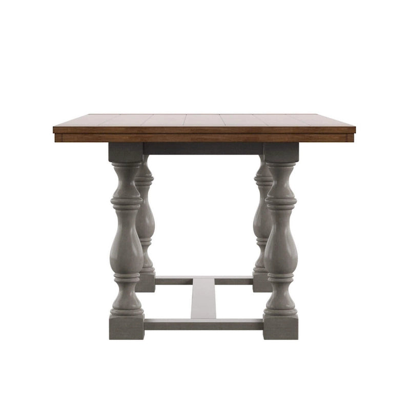 Table à manger en chêne Eleanor de 78 pouces avec piètement tréteau à pieds tournés par iNSPIRE Q Classic