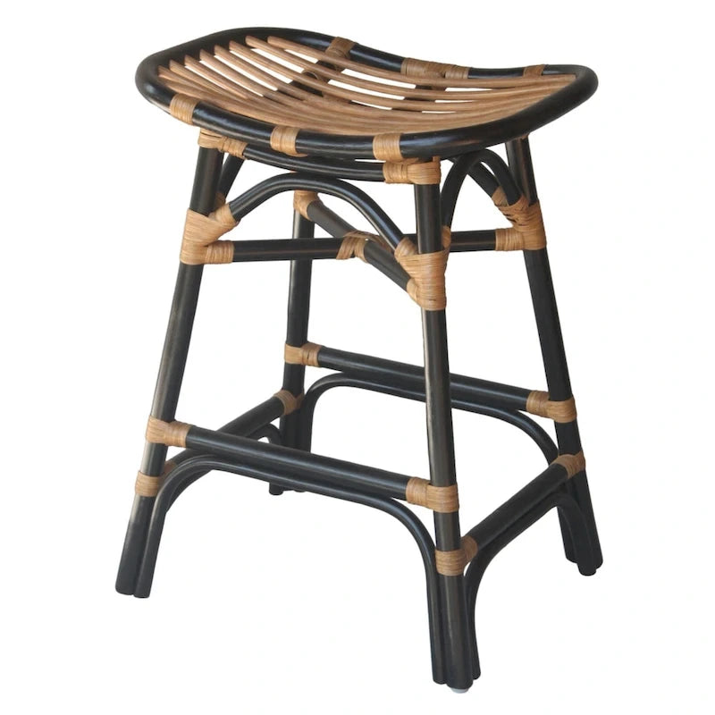 Tabouret de comptoir en rotin Damara