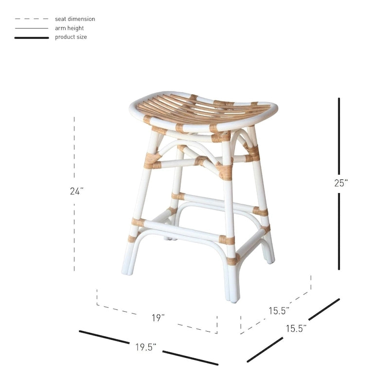 Tabouret de comptoir en rotin Damara