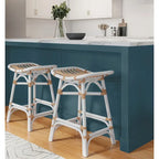 Tabouret de comptoir en rotin Damara