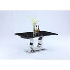 Somette Nikki Dining Table with Black Marquina Marble Top
