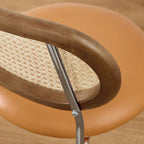 Chaises de salle à manger rembourrées en similicuir et cannage Art Leon (lot de 2)