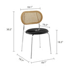 Chaises de salle à manger rembourrées en similicuir et cannage Art Leon (lot de 2)