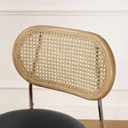 Chaises de salle à manger rembourrées en similicuir et cannage Art Leon (lot de 2)