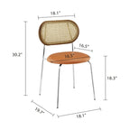 Chaises de salle à manger rembourrées en similicuir et cannage Art Leon (lot de 2)