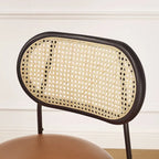 Chaises de salle à manger rembourrées en similicuir et cannage Art Leon (lot de 2)