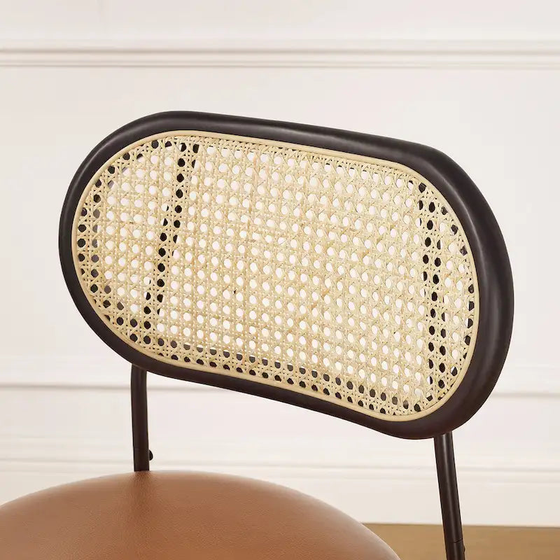 Chaises de salle à manger rembourrées en similicuir et cannage Art Leon (lot de 2)
