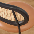 Chaises de salle à manger rembourrées en similicuir et cannage Art Leon (lot de 2)