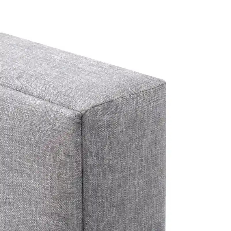 CorLiving Bellevue Dark Grey Upholstered Panel Bed, King
