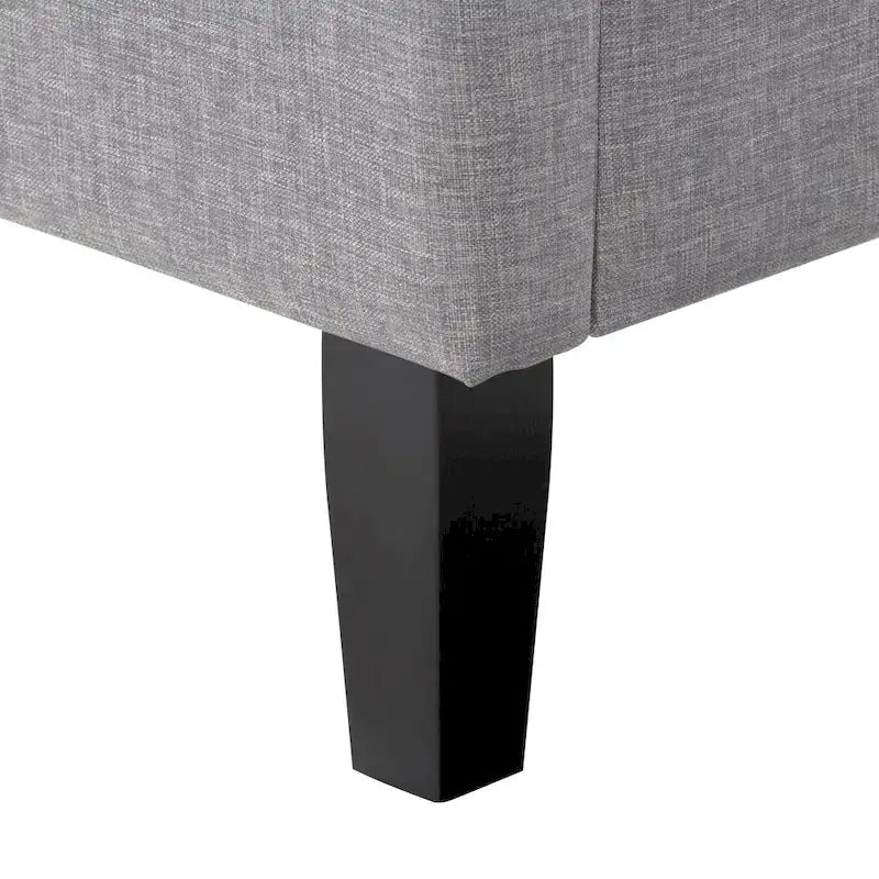 CorLiving Bellevue Dark Grey Upholstered Panel Bed, King